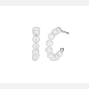 Slv Mini Pearl Hoops 4-031wp-r