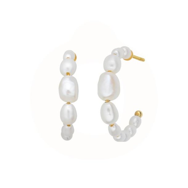 byBiehl Aura Pearl Forgyldte Hoops 4-033wp-gp