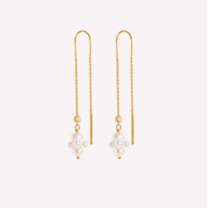 byBiehl Pearl Cluster Dangling Forgyldt rekder 4-1509wp-GP