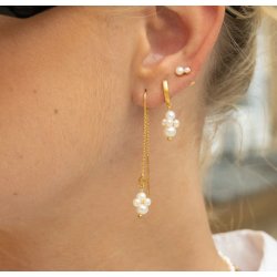 byBiehl Pearl Cluster Dangling Forgyldt rekder 4-1509wp-GP