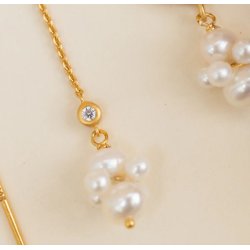 byBiehl Pearl Cluster Dangling Forgyldt rekder 4-1509wp-GP