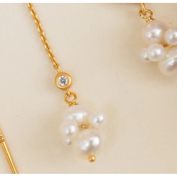 byBiehl Pearl Cluster Dangling Forgyldt rekder 4-1509wp-GP