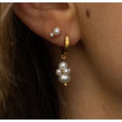 byBiehl Pearl Cluster Forgyldt Hoops 4-1510wp-GP