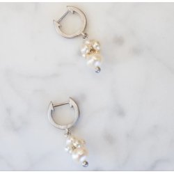 byBiehl Pearl Cluster Slv Hoops 4-1510wp-R