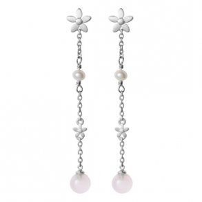 Slv Posy reringe m/Pink Krystaller 4-3201p-R