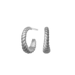 Slv Seashell Hoops 4-3601-R
