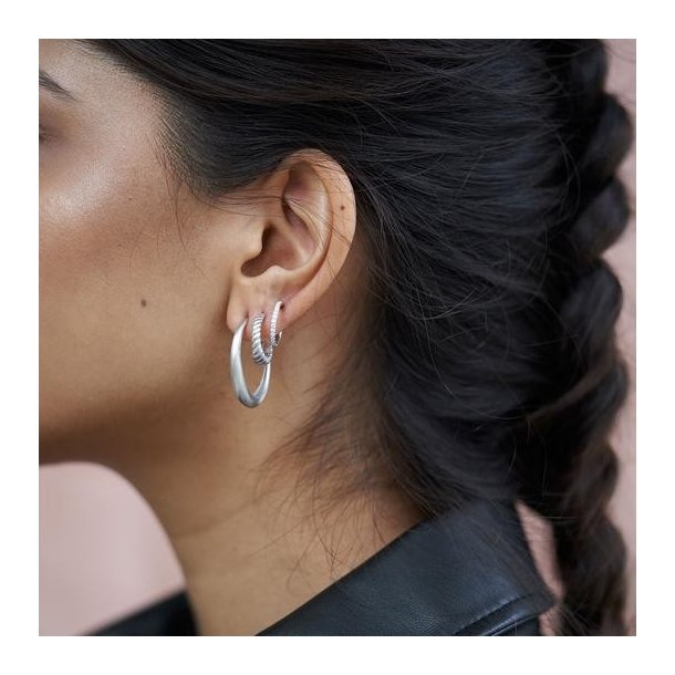 Slv Seashell Hoops 4-3601-R