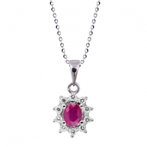 8kt Vedhng m/Rubin og Zirkonia m/Kde 40-70256-1635F