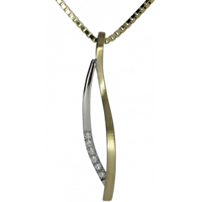 8kt. Guld/Hvidguldsvedhng m/Zirkonia + Kde