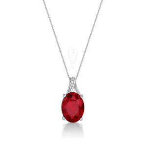 Slv Vedhng m/Rd Krystal og Zirkonia + Kde