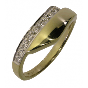 14kt Guldring m/Zirkonia