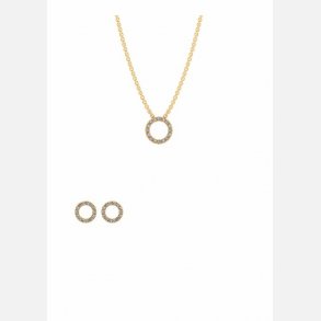 Forgyldt Cirkelvedhng m/Zirkonia + Kde