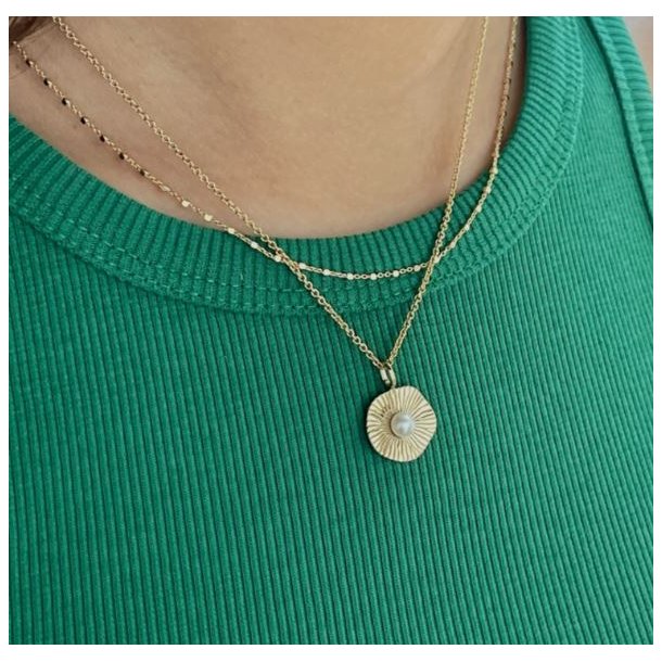 Jeberg Jewellery Sand Dune Pearl Forgyldt Slv Halskde 44040