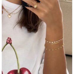 Jeberg Jewellery Lily Forgyldt Slv Armbnd m. Hvid Emalje 44200-16-EXT-Gold