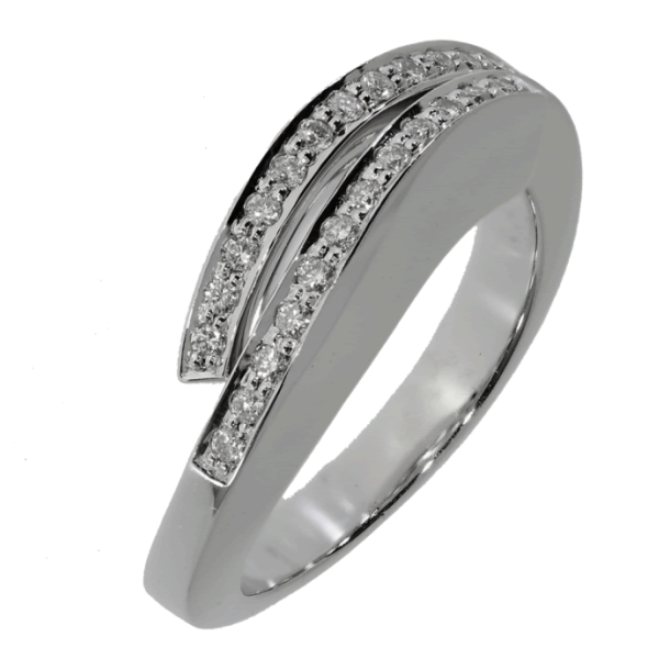 14kt. Hvidguldsring m/0.25ct. Diamanter str. 56 4464049-34R