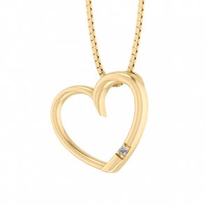 Forgyldt Hjerte m/Zirkonia + Kde