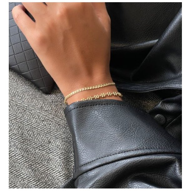 Jeberg Jewellery LUNA Forgyldt Slv Armbnd 4675-16-EXT-Gold