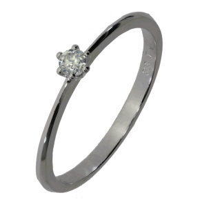 8kt Solitaire Hvidguldsring m/Zirkonia