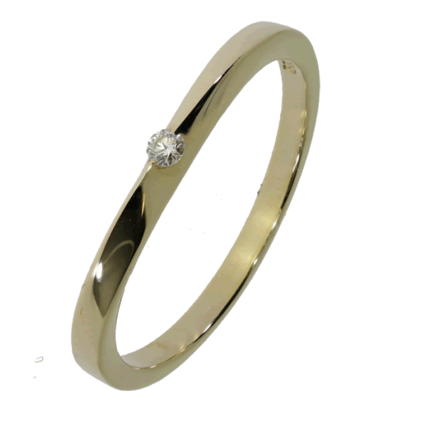 14 Karat Guld Ring m/0.02ct Brillant 50-00307-1250D