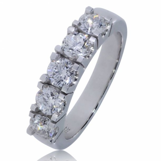 14kt Hvidguldsring m/0.75ct Diamanter str. 55 50-00487-1255