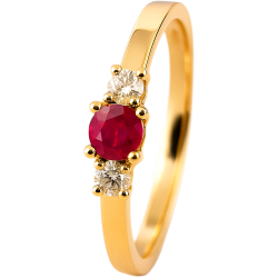 14 kt. guldring med rubin og diamanter  eksklusiv rubinring til hende