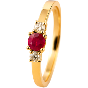 14 kt. guldring med rubin og diamanter  eksklusiv rubinring til hende