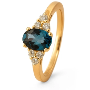 14KT.RING 0,16 W.SI+ LB TOPAS OVAL 