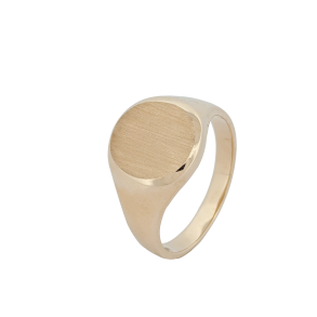 14kt Guld signetring med brstet top