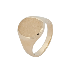 Massiv 14kt Guld signetring med brstet top ca 7,7gr