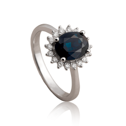 14KT.RING 0,17 W.SI+ SAFIR OVAL 