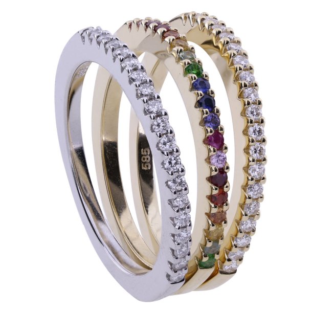 14kt Hvidguldsring m/0.20ct Brillanter