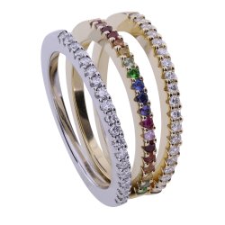 14kt Hvidguldsring m/0.20ct Brillanter