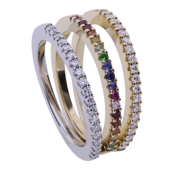 14kt Hvidguldsring m/0.20ct Brillanter