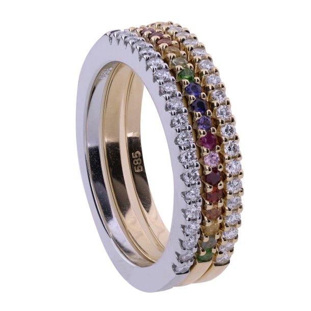 14kt Hvidguldsring m/0.20ct Brillanter