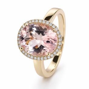 14KT.RING M/PINK MORGANITE /BRILL