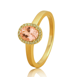 14KT.RING 0,07 W.SI+PINK MORGANITE 