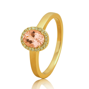 14KT.RING 0,07 W.SI+PINK MORGANITE 