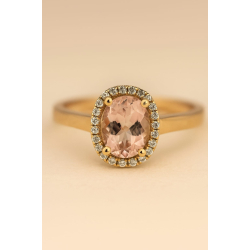 14KT.RING 0,07 W.SI+PINK MORGANITE 