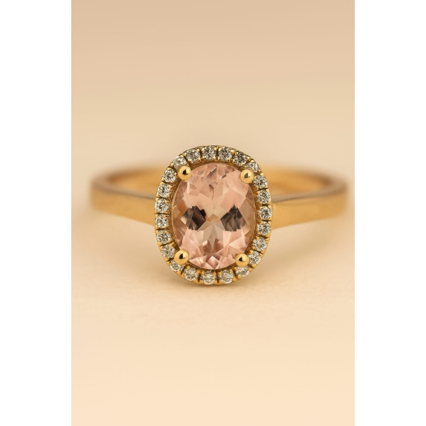 14KT.RING 0,07 W.SI+PINK MORGANITE 