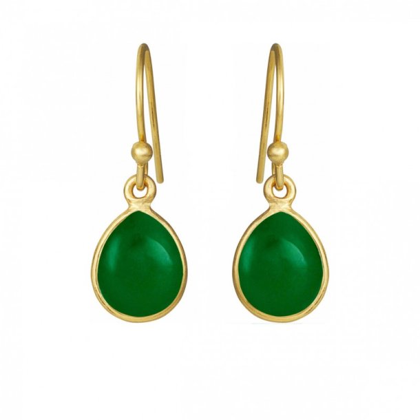 Forgyldte reringe m/Grn Agat 5249-2-102