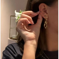 Jeberg Jewellery Petite Bow Forgyldt restikker m. Sort Emalje 52805