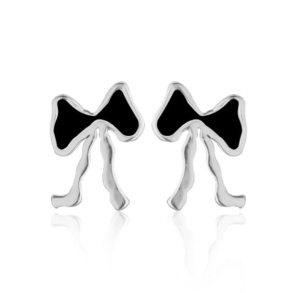 Jeberg Jewellery Petite Bow Slv restikker m. Sort Emalje 52807