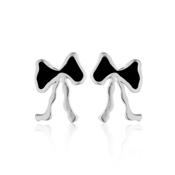 Jeberg Jewellery Petite Bow Slv restikker m. Sort Emalje 52807