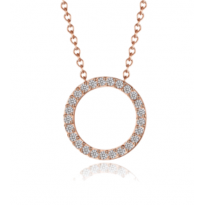 Rosaforgyldt Cirkelvedhng m/Zirkonia + Kde