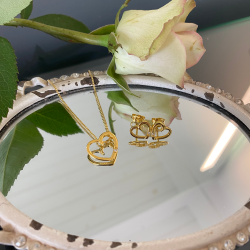 Forgyldte Hjerterestikker m/Zirkonia