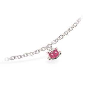 Slv Brnearmbnd m/Pink Kat 672042