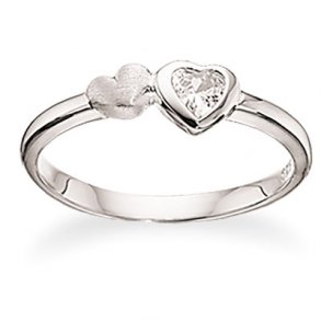 Slv Hjertering m/Zirkonia 724952