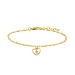 Forg. S�lv B�rnearmb�nd Hjerte m/Cz 80340025900