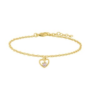 Forg. S�lv B�rnearmb�nd Hjerte m/Pink Cz 80340035900