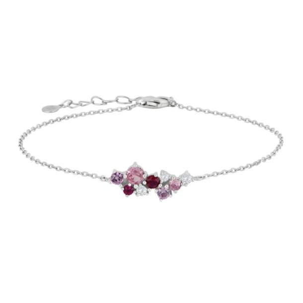 JoanliNor Nadinenor Rhod. Slv Armbnd m/Pink Cz 80451200918